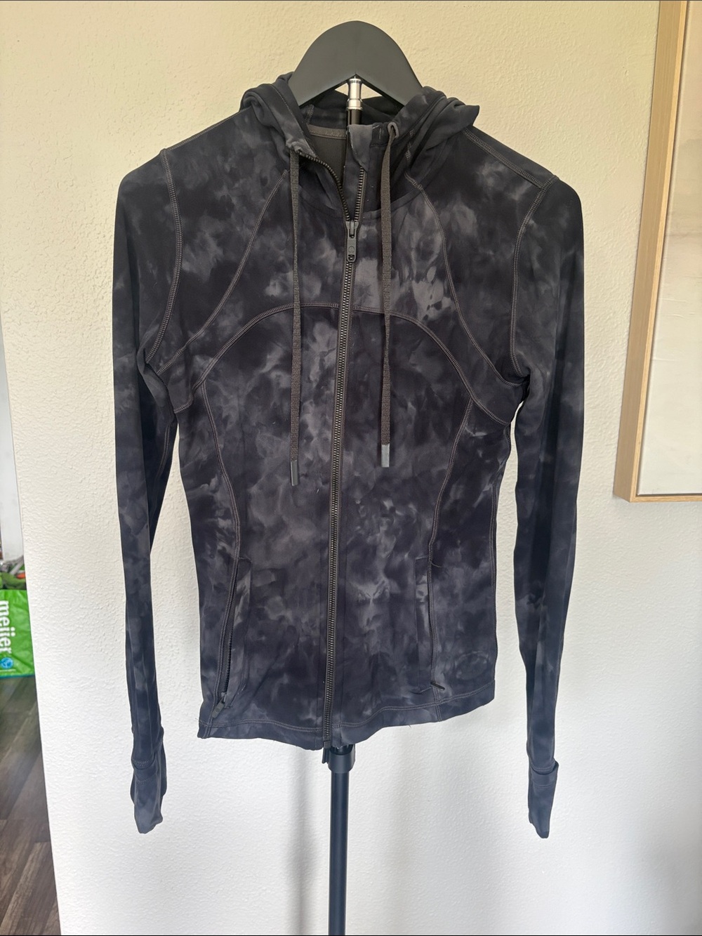 lululemon athletica Black Tie-Dye Hooded Zip Jacket